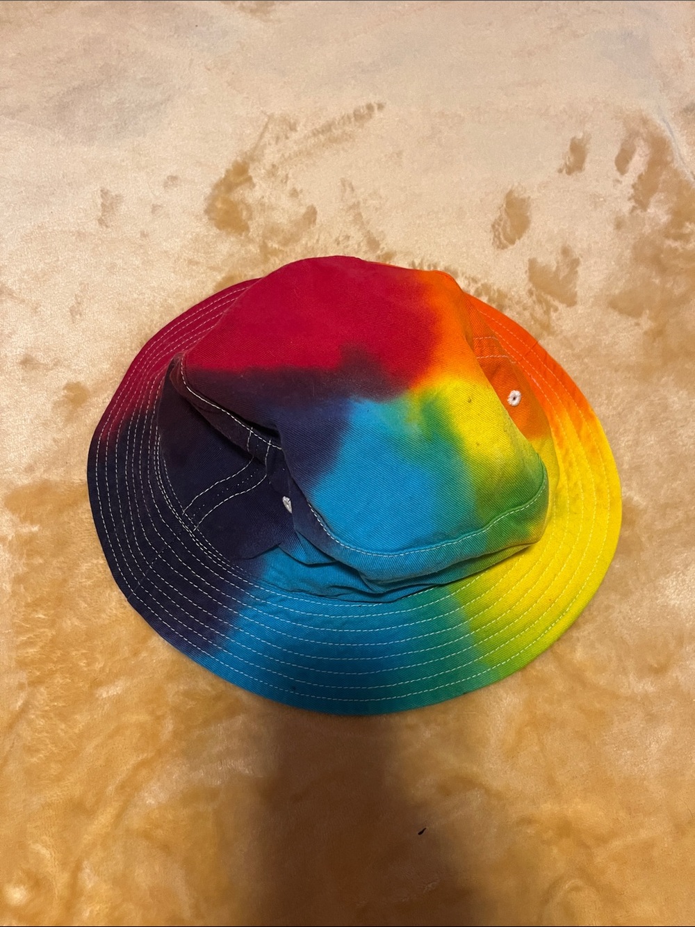 Kids Rainbow Tie-Dye Bucket Hat - Multicolor Sunburst